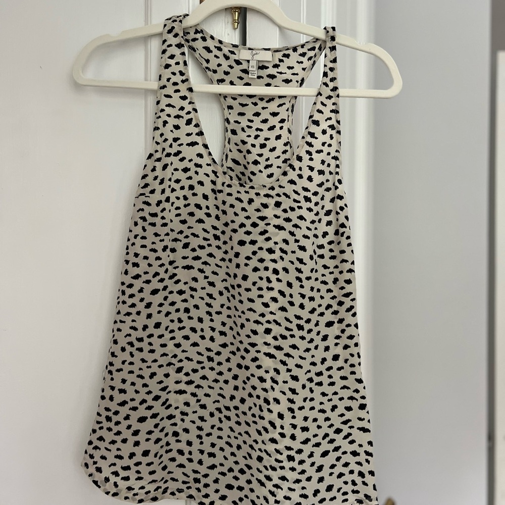 Joie Black and White Sleeveless Relaxed Tank Top